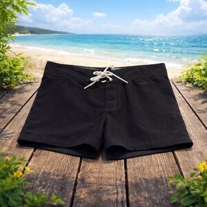 Parke & Ronen Black Board Shorts Swim Trunks Mesh Lined Mens 32 Made In USA